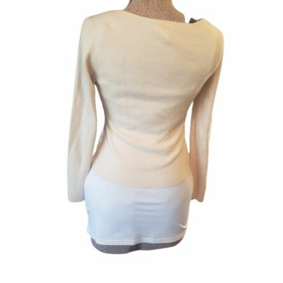 Ann Taylor Loft Wool Cream Blouse, Bow on Collar - Picture 5 of 14